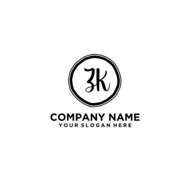 Kişisel ya da İş Markaları için Zarif El Yazısı ZK Monogram Logo Koleksiyonu