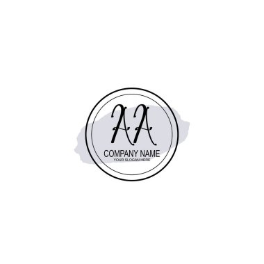 Çiçek ve Minimalist Dokunuşlu Zarif AA El Yazısı Logosu