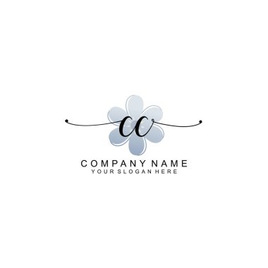 Zarif Çerçeve Elemanlarıyla Kadın El Yazısı CC Logosu