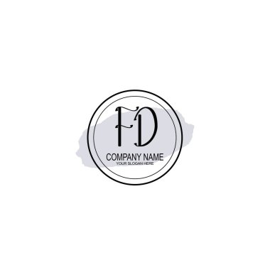 Çiçek ve Minimalist Dokunuşlu Zarif FD El Yazısı Logosu