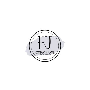 Çiçek ve Minimalist Dokunuşlu Zarif FJ El Yazısı Logosu