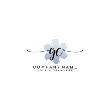 Zarif Çerçeve Elementleri ile Kadın El Yazısı GC Logosu