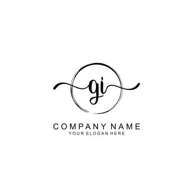 GI Minimalist İmza Logosu Tasarımı Koleksiyonu