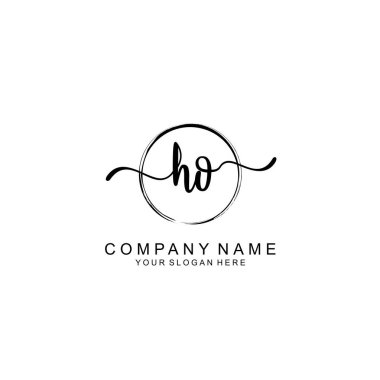 HO Minimalist İmza Logosu Tasarımı Koleksiyonu