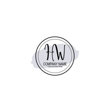 Çiçek ve Minimalist Dokunuşlu Zarif HW El Yazısı Logosu