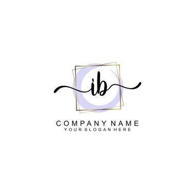 Zarif Çerçeve Elemanlarına sahip kadın el yazısı IB logosu