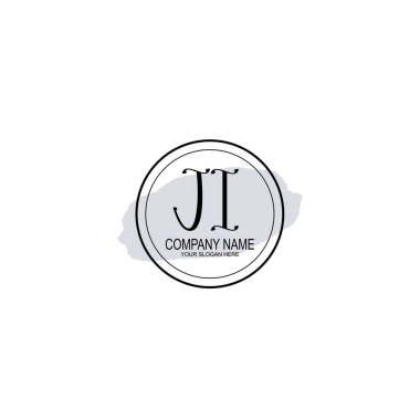 Çiçek ve Minimalist Dokunuşlu Zarif JI El Yazısı Logosu