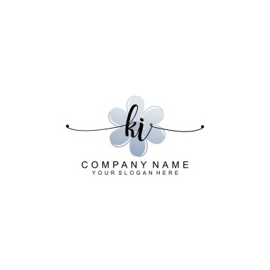 Zarif Çerçeve Elementleri ile Kadın El Yazısı KI logosu