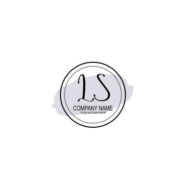 Çiçek ve Minimalist Dokunuşlu Zarif LS El Yazısı Logosu