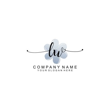 Zarif Çerçeve Elemanlarıyla Kadın El Yazısı LW Logosu