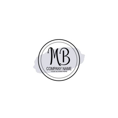 Çiçek ve Minimalist Dokunuşlu Zarif MB El Yazısı Logosu
