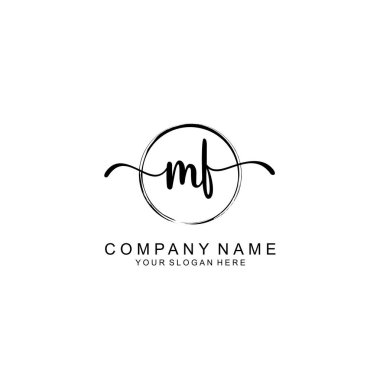 MF Minimalist İmza Logosu Tasarımı Koleksiyonu