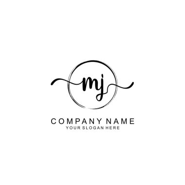 MJ Minimalist İmza Logosu Tasarımı Koleksiyonu