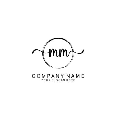 MM Minimalist İmza Logosu Tasarımı Koleksiyonu