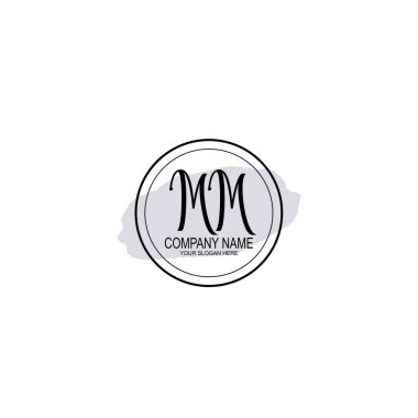 Çiçek ve Minimalist Dokunuşlu Zarif MM El Yazısı Logosu