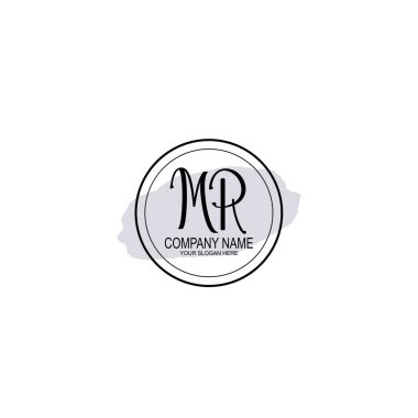 Çiçek ve Minimalist Dokunuşlu Zarif MR El Yazısı Logosu