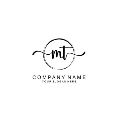 MT Minimalist İmza Logosu Tasarımı Koleksiyonu