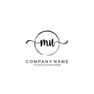 MU Minimalist İmza Logosu Tasarımı Koleksiyonu