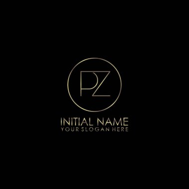 Lüks PZ İlk Logo Tasarımı Zarif Altın ve Gül Altın Temalı