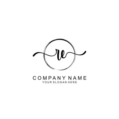 RE Minimalist İmza Logo Tasarımı Koleksiyonu