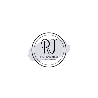 Çiçek ve Minimalist Dokunuşlu Zarif RJ El Yazısı Logosu