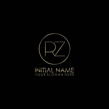 Lüks RZ İlk Logo Tasarımı Zarif Altın ve Gül Altın Temaları