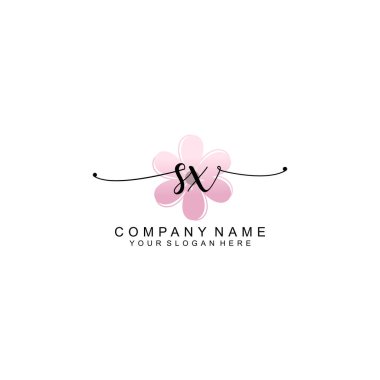 Zarif Çerçeve Elemanlarıyla Kadın El Yazısı SX Logosu