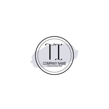 Çiçek ve Minimalist Dokunuşlu Zarif TI El Yazısı Logosu
