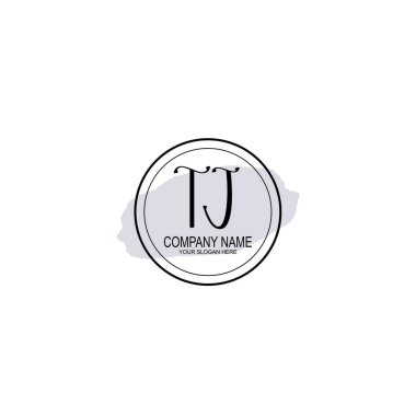 Çiçek ve Minimalist Dokunuşlu Zarif TJ El Yazısı Logosu