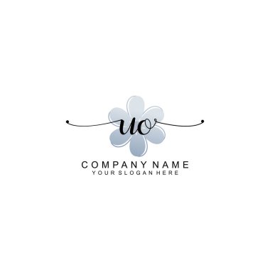 Zarif Çerçeve Elemanlarıyla Kadın El Yazısı UO Logosu