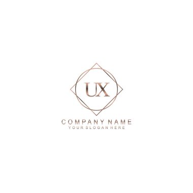 Lüks UX İlk Logo Tasarımı Zarif Altın ve Gül Altın Temaları