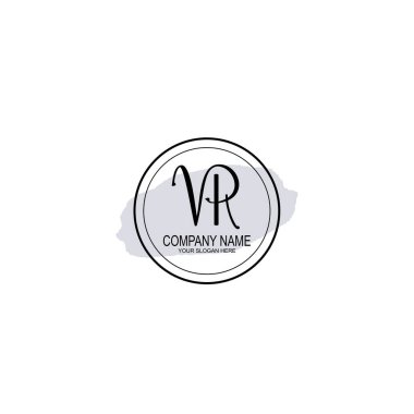 Çiçek ve Minimalist Dokunuşlu Zarif VR El Yazısı Logosu