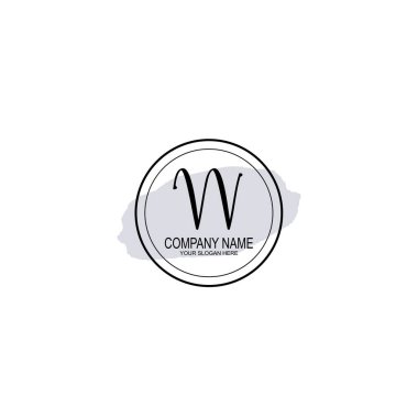 Çiçek ve Minimalist Dokunuşlu Zarif VV El Yazısı Logosu