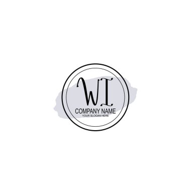 Çiçek ve Minimalist Dokunuşlu Zarif WI El Yazısı Logosu