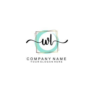Zarif Çerçeve Elemanlarıyla Kadın El Yazısı WL Logosu
