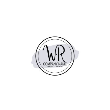 Çiçek ve Minimalist Dokunuşlu Zarif WR El Yazısı Logosu