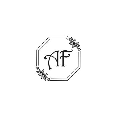 Klasik Çiçek Monogramı: Zarif Çerçeve Tasarımı AF