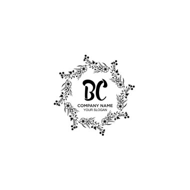 Klasik Floral Monogram BC ve Zarif Çerçeve Tasarımı