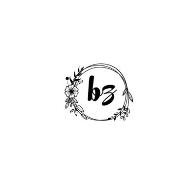 El Yazısı BZ ile Zarif Çiçek Monogram Logosu
