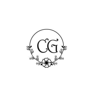Seçkin CG Çiçek Monogramı Düğün, Güzellik Markası Logosu