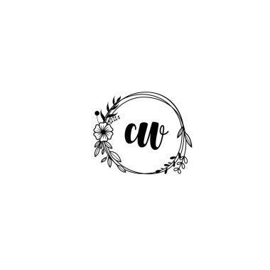 El Yazısı Biçimli Zarif Çiçek Monogramı Logosu