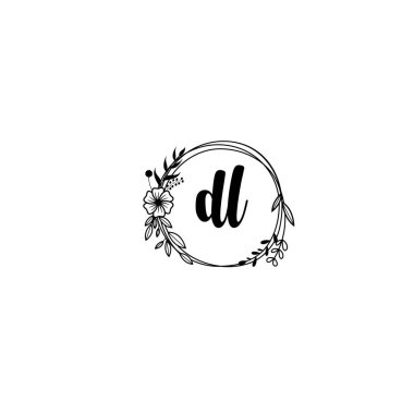 El Yazısı Biçimli Zarif Çiçek Monogram Logosu