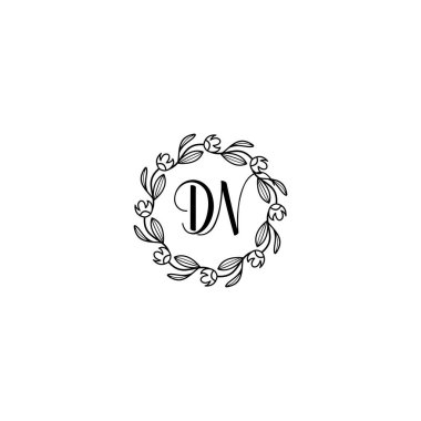 Zarif Çiçek Monogramı Logosu El Yazısı Biçimi