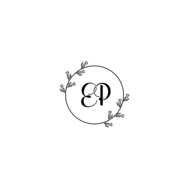 Seçkin EP Çiçek Monogramı Düğün, Güzellik Markası Logosu