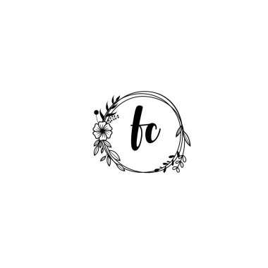 El Yazısı Biçimli Zarif Çiçek Monogram Logosu