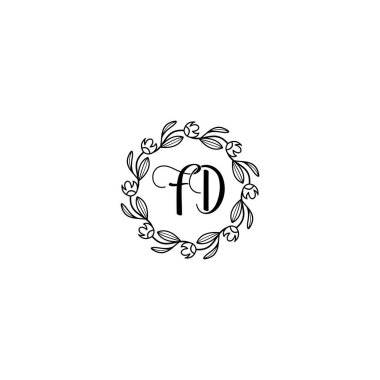 El Yazısı Biçimli Zarif Çiçek Monogram Logosu