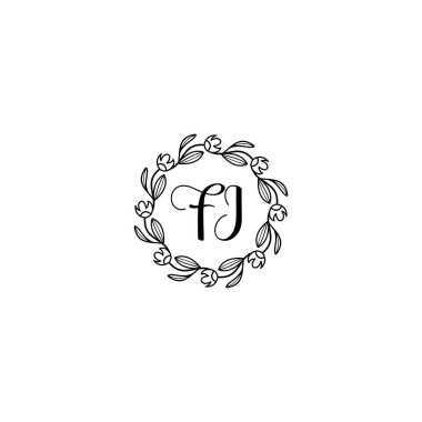 El Yazısı Biçimli Zarif Çiçek Monogram Logosu