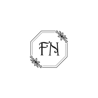 Klasik Floral Monogram FN ve Zarif Çerçeve Tasarımı