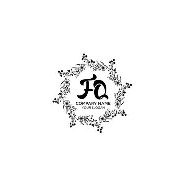 Klasik Floral Monogram FQ ve Zarif Çerçeve Tasarımı