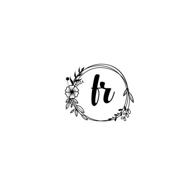 El Yazısı Biçimli Zarif Çiçek Monogramı Logosu